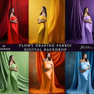 Flowy Draping Fabric Digital Backdrops, Flowing Fabric Backdrops, Maternity Backdrop Overlays, Photoshop Overlays, Fine Art Textures