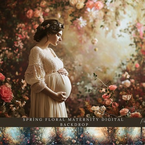 Minimal Spring Floral Set Digital Backdrops, Maternity Backdrop Overlays, Studio Backdrop Overlays, Fine Art Textures, Photoshop Overlays
