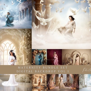 Maternity Photography Backdrop Set: 113 Floral & Fantasy JPGs (Digital Download)