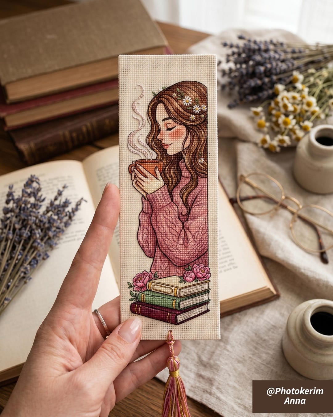 Tea Time Cross Stitch Pattern PDF | Bookmark Cross Stitch | Coffee ...