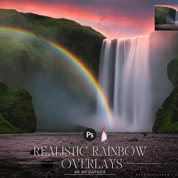 49 Rainbow Overlays - Photoshop Overlays - Photography Overlay - Rainy Weather PS Overlays - PNG - Photo Overlays - Photographers Tool