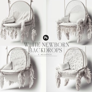 White Newborn Digital Backdrop: Baby Photoshoot (JPG Files)