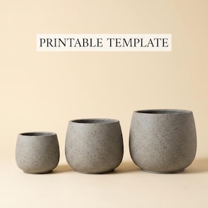 Modèle PDF de cache-pot, cache-pot rond en forme de bombe, motif de poterie en dalles 3 tailles