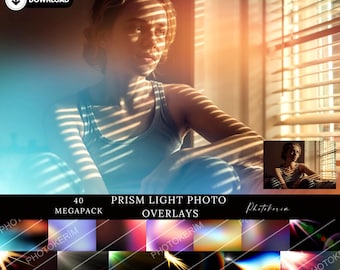 Prism Rainbow Flare: Fotoöverlägg för ljusläckor, kreativa porträttredigeringar (PNG)