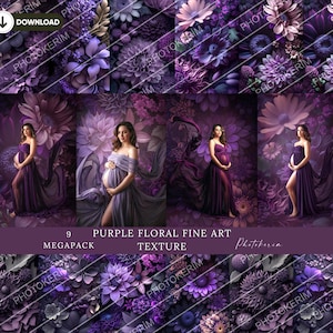 Purple & Lilac  Floral Fine Art Textures, Flower Background, Photoshop Overlays, Photo Texture, Photo Overlay, Maternity Backdrop,