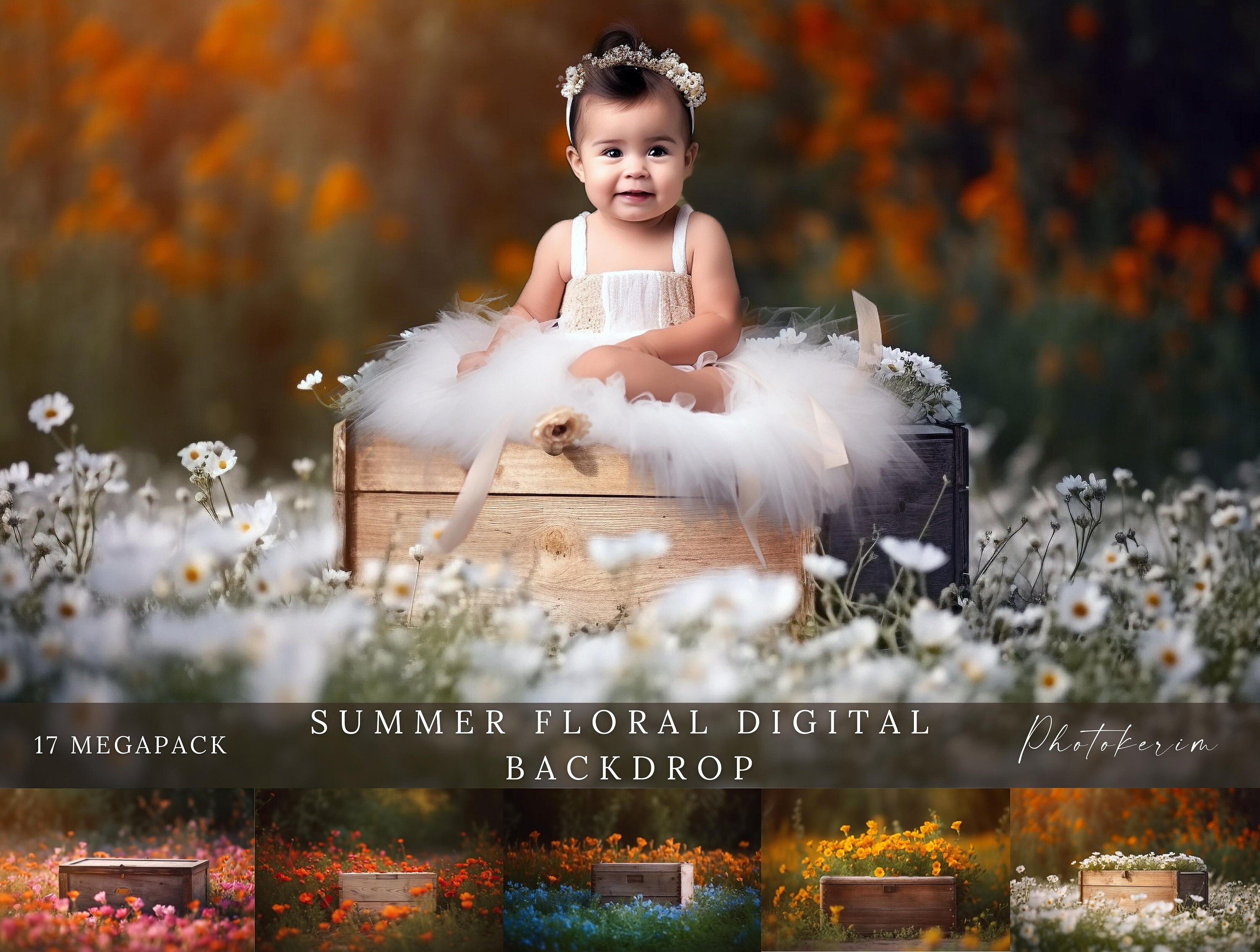 Spring backdrop, Summer Digital Backdrop, Spring Digital Background, Flower Field, Creamy, Dreamy Backdrop, Photoshop, Instant Download