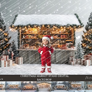 Christmas Market Stand Digital Backdrop: Snow Overlay (Digital Download)