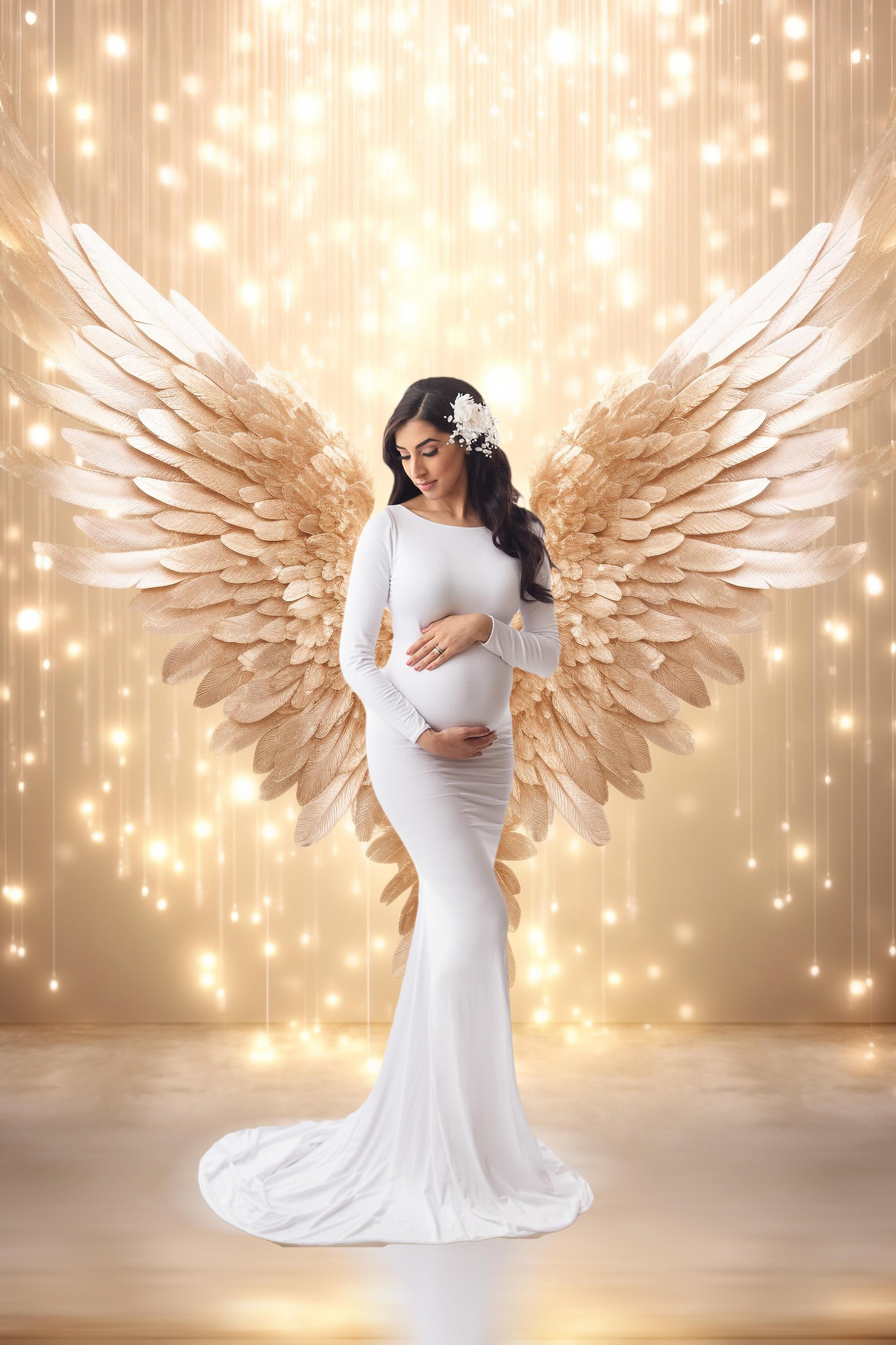 Gold Angel Wings Digital Backdrop: Maternity Photography Overlays (15 ...
