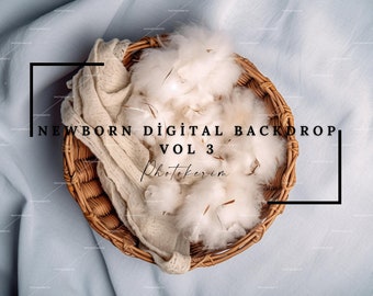 Neutrale digitale achtergrond newborn: minimalistische bohomand (JPG-bestand)