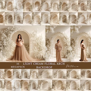 Modern Floral Arches Set Digital Backdrops, Maternity Backdrop Overlays, Studio Backdrop Overlays, Fine Art Textures, Photoshop Overlays