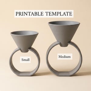 Pour Over Coffee Maker Pottery Template | Slab Coffee Dripper Pattern | Ceramic Handbuilding Template 2 Sizes