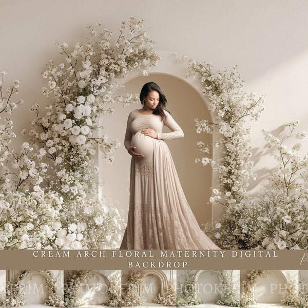 Modern Floral Arches Set Digital Backdrops, Maternity Backdrop Overlays, Studio Backdrop Overlays, Fine Art Textures, Photoshop Overlays