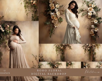 Floral Backgrounds Digital Backdrop Overlay Digital Floral Overlays Maternity Backdrop Overlays Newborn Studio Backdrop for Photoshop