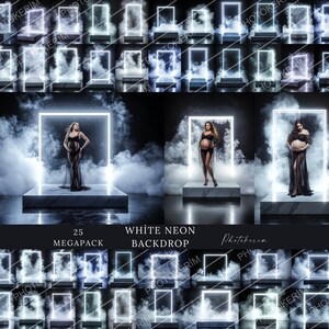 Peut inclure: Un ensemble de 25 fonds d'écran numériques avec des cadres néon blancs et un effet de fumée. Les fonds d'écran sont parfaits pour les photographes et les graphistes.
