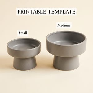 Elevated Pet Bowl Pottery Template | Slab Ceramic Dog Cat Bowl Pattern | Raised Pet Feeder