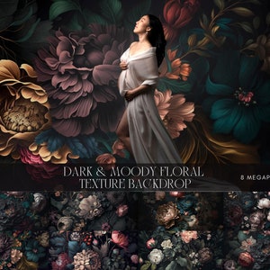 Dark & Moody  Floral Fine Art Textures, Flower Background, Photoshop Overlays, Photo Texture, Photo Overlay, Maternity Backdrop