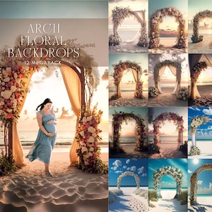 Floral Arch Wedding Digital Backdrop: Photoshop Photography (Digital Download)