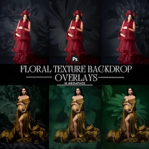 Floral Textures for Photoshop, Floral Backdrop Overlays with Texture, Photoshop Overlays, Flower Overlays, Background Textures for Photoshop