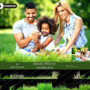 Grass Photo Overlays: 63 Photoshop Effects (PNG)