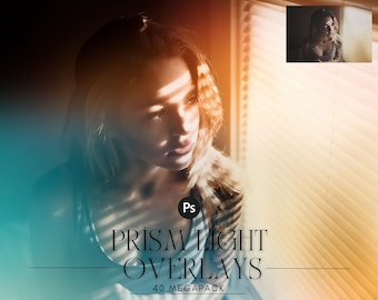 40 Prism overlays, crystal light overlays, rainbow light leaks, creative light, lens flare, overlay, photoshop, photography, bokeh, DOWNLOAD