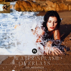 Water Splash Photoshop Overlays: Wave Texture PNG JPG (100+ File Bundle)