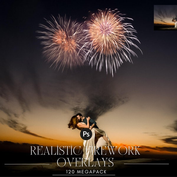 120 Realistic Firework Photoshop Overlays - capcut overlays , photoshop, overlays, easy to use, DIGITAL DOWNLOAD , Overlays for edit