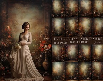 Floral Old Master Portrait Background: Studio Backdrop (Digital Download)