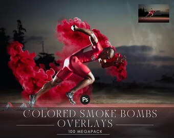 100 Smoke bomb photo overlays, Colorful Smoke fog, Photoshop Mix overlay, magic, Photography Overlay, Outdoor photo Sessions, png