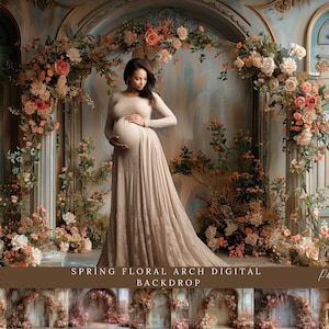 Spring Floral Arches Set Digital Backdrops, Maternity Backdrop Overlays, Studio Backdrop Overlays, Fine Art Textures, Photoshop Overlays