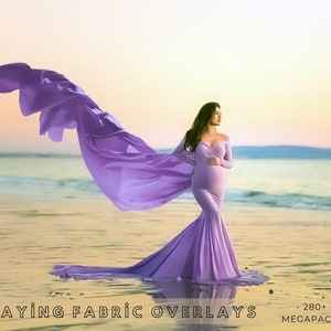 280+ flying fabric overlays: flowing cloth overlays，Flying cloth，Waving dress overlay, dress extension overlays, Seven colours flying silk