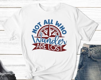 Inte alla som vandrar är vilse Unisex T-shirt, Resälskare Kompassskjorta, Resentusiast Presentidé