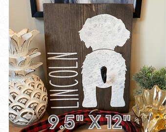 Leash Holder, Leash Hook, Personalized Leash Holder, Dog Butt, Wooden Leash Holder, Leash Holder with Name