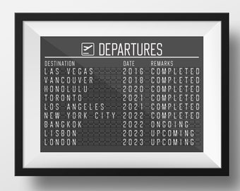 Airport Sign l Travel Poster l Aviation Gift l Airport Code l Custom Airport Departure Board l Airport Flight Board