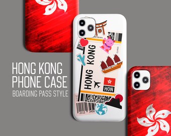 Hong Kong Phone Case, China Case, Chinese Travel Poster, Passport, Boarding Pass