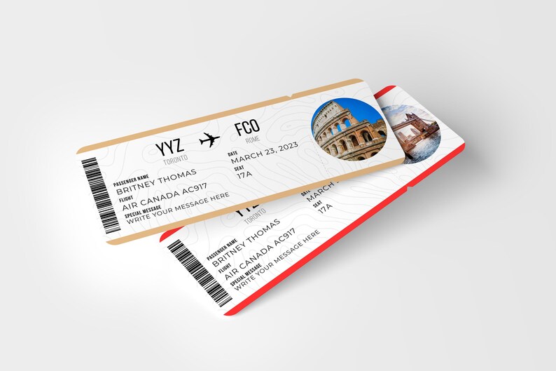 Editable Boarding Pass Template, Printable Airline Ticket, Canva ...