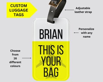 Custom Luggage Tags, Personalized Luggage Label Name Tag, Mens & Womens Bag Tags