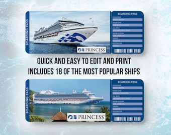 Editable Cruise Ticket Template, Surprise Vacation Gift (Digital Download)