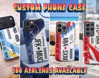 Custom Boarding Pass Phone Case – Personalized Airline Ticket iPhone Case, Travel Gift, Airport Code Design