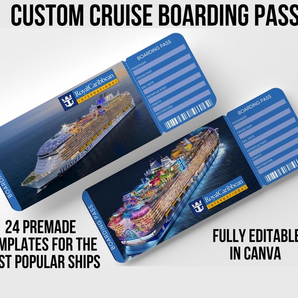 Royal Cruise Ticket Template - Etsy