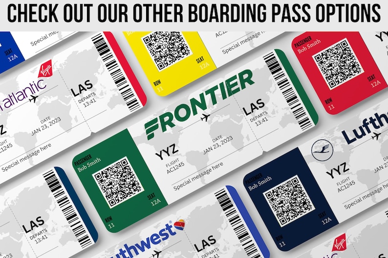 Editable Boarding Pass Template, Printable Airline Ticket, Canva ...