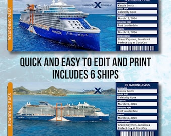 Editable Cruise Ticket | Surprise Vacation Boarding Pass (Digital Download)