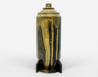 Bomber Custom Spray Can, Graffiti Street Art, Spray Can Sculpture, Unique Piece, Black/Gold