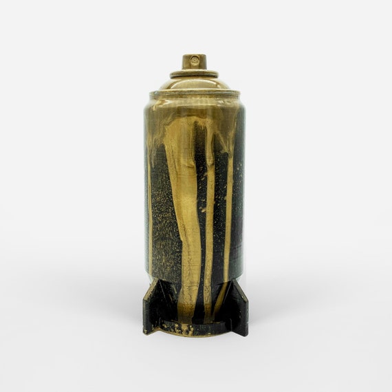 Bomber Custom Spray Can, Graffiti Street Art, Spray Can Sculpture, Unique Piece, Black/Gold