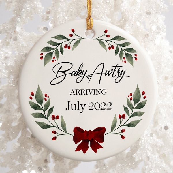 Newborn Arrival Ornament - Personalized Baby Ornament - Newborn Baby Ornament - Expecting Gift - Christmas Ornament - Gift for Pregnant Mom