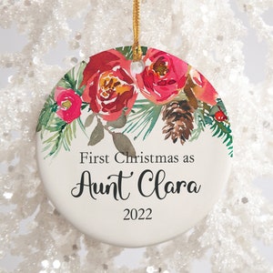 Personalized Christmas Ornament, Custom Text Ornament, Christmas Gift for Aunt,  Uncle,  Godmother, Family, Friend, First Christmas Ornament