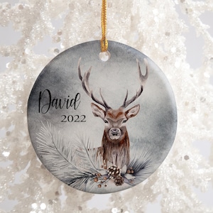 Buck Ornament - Personalized Deer Ornament - Custom Gift for Deer Hunter - Elk Hunter Ornament - Gift for Him - Realistic Buck