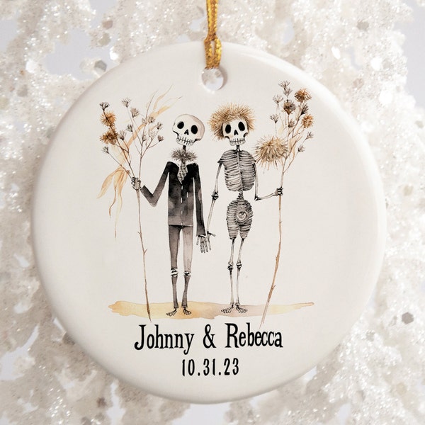 Halloween Ornament, Gift for Halloween Couple,  Husband and Wife, Friends,  Personalized Halloween Ornament, Christmas Ornament