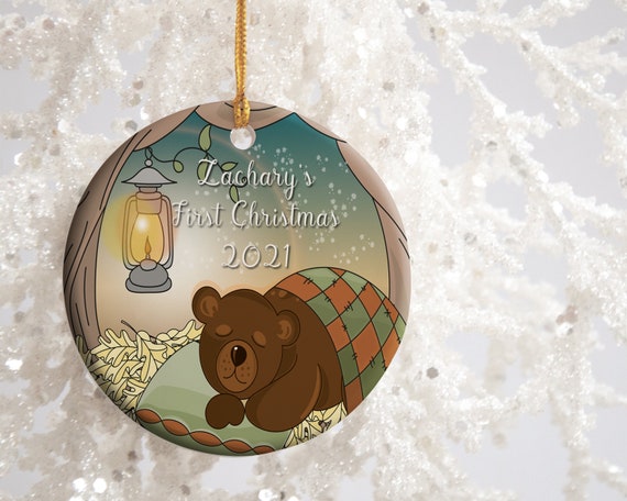 Baby's First Christmas Ornament Cute Bear Ornament Custom Baby