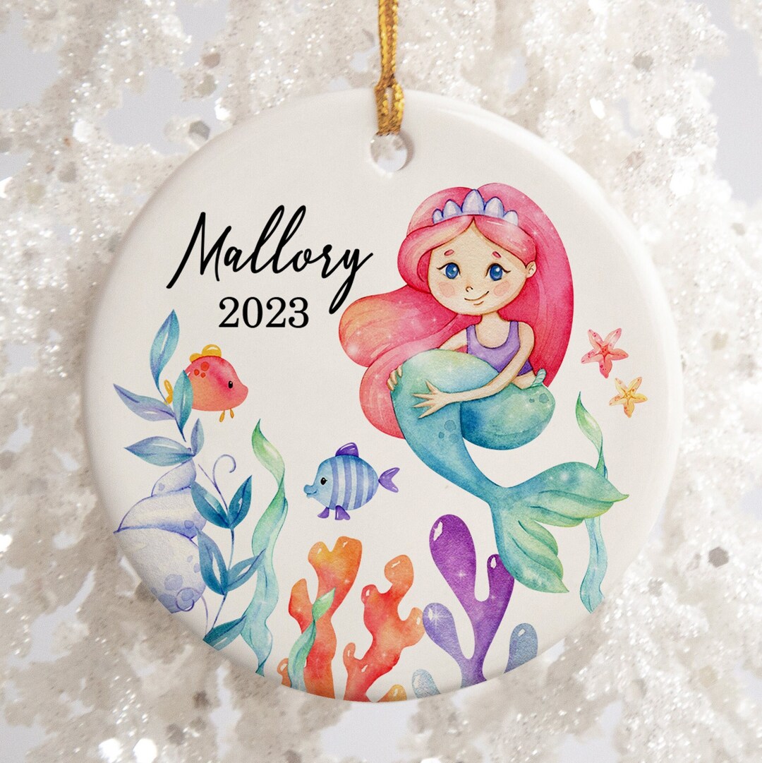 Personalized Mermaid Ornament - Mermaid Gift for Girl - Little Mermaid ...