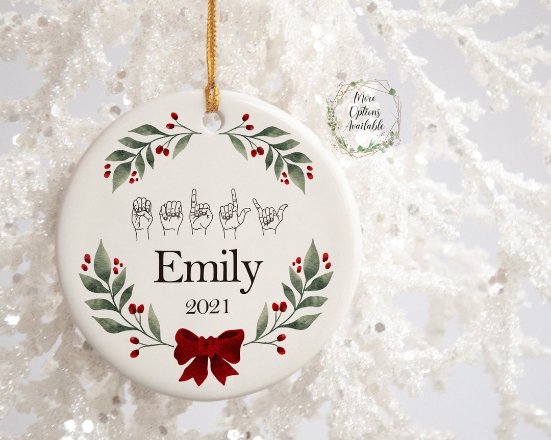 Sign Language Ornament ASL Personalized Name Sign Language Christmas